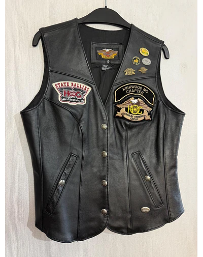 Chaqueta Vest Cuero mujer Marca Harley Davidson, Talla W/S 1962