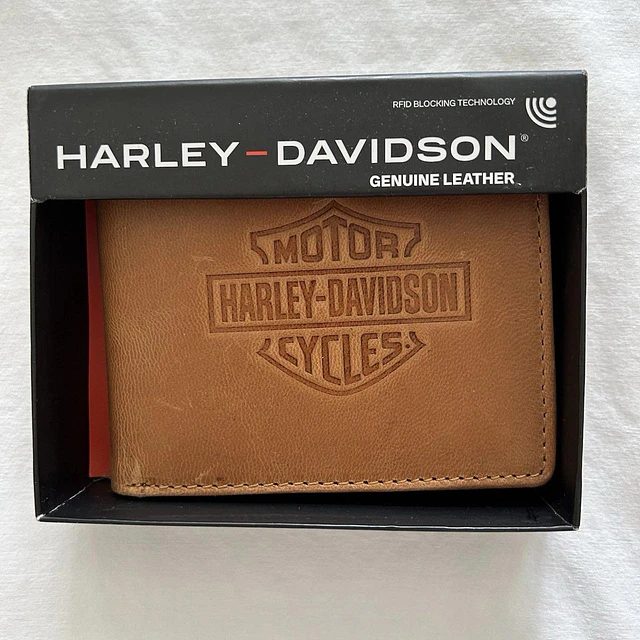 Billetera cuero marca Harley Davidson, color café 1963 1