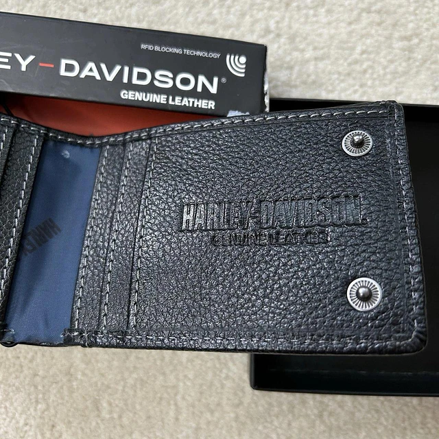Billetera cuero marca Harley Davidson, color negro 1964 4