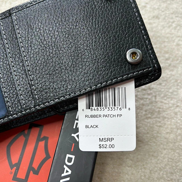 Billetera cuero marca Harley Davidson, color negro 1964 5