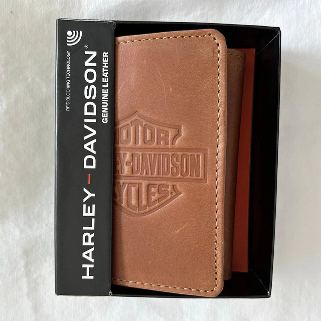 Billetera cuero marca Harley Davidson, color café 1965 2