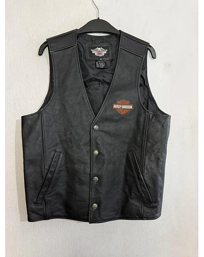 Chaqueta Vest Cuero Marca Harley Davidson, Talla M 1965