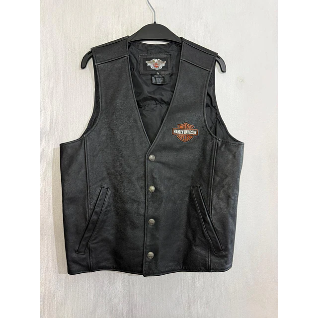 Chaqueta Vest Cuero Marca Harley Davidson, Talla M 1965 1