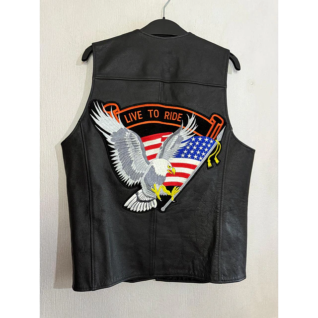 Chaqueta Vest Cuero Marca Harley Davidson, Talla M 1965 2
