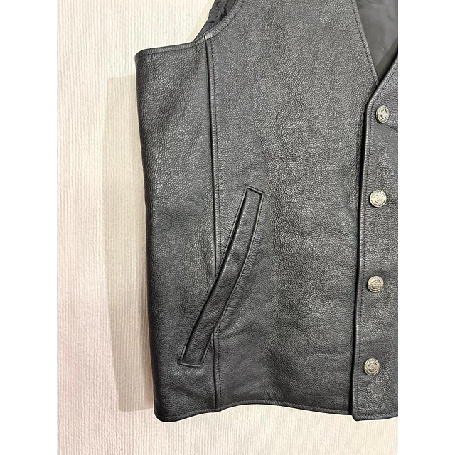 Chaqueta Vest Cuero Marca Harley Davidson, Talla M 1965 6