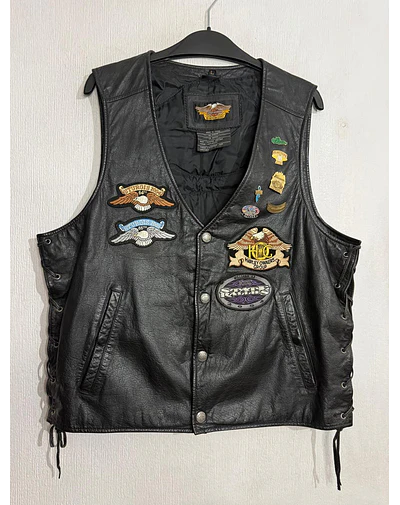 Chaqueta Parchera Vest casual reciclada marca Harley Davidson Talla L 1966