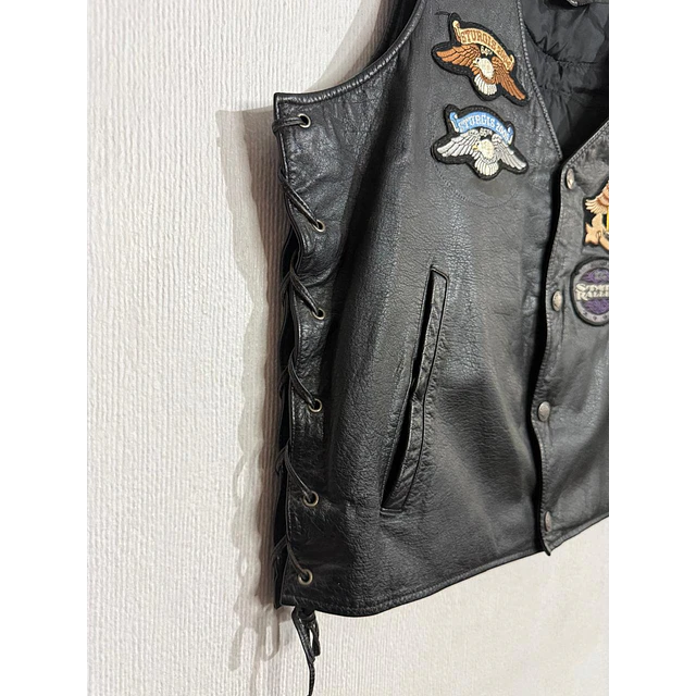 Chaqueta Parchera Vest casual reciclada marca Harley Davidson Talla L 1966 4
