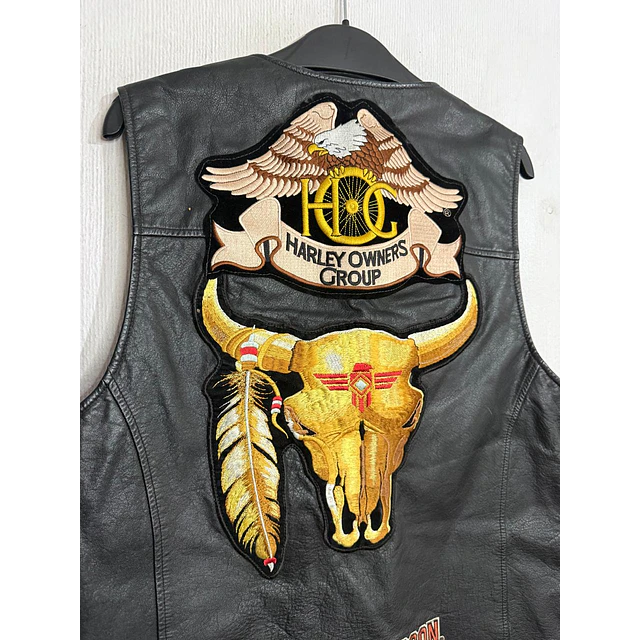 Chaqueta Parchera Vest casual reciclada marca Harley Davidson Talla L 1966 9