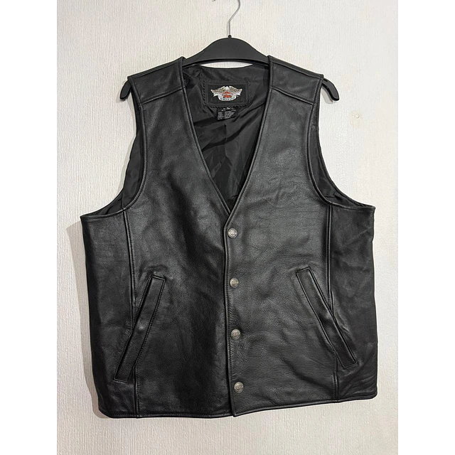 Chaqueta Parchera Vest casual reciclada marca Harley Davidson Talla L 1967 1