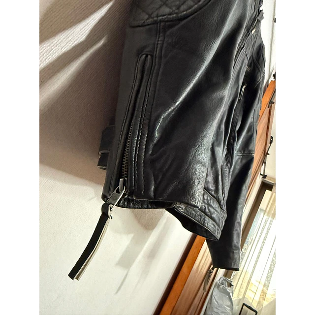 Chaqueta cuero marca Harley Davidson, color negro talla XL 1968 6