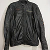 Chaqueta cuero marca Harley Davidson, color negro talla XL 1968 1