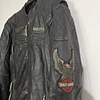 Chaqueta cuero marca Harley Davidson, color negro talla XL 1968 5