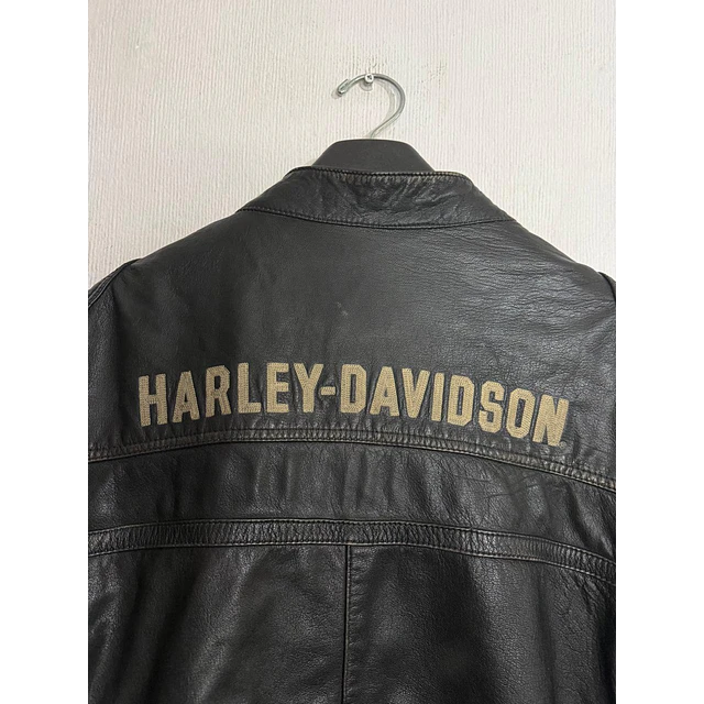 Chaqueta cuero marca Harley Davidson, color negro talla XL 1968 13