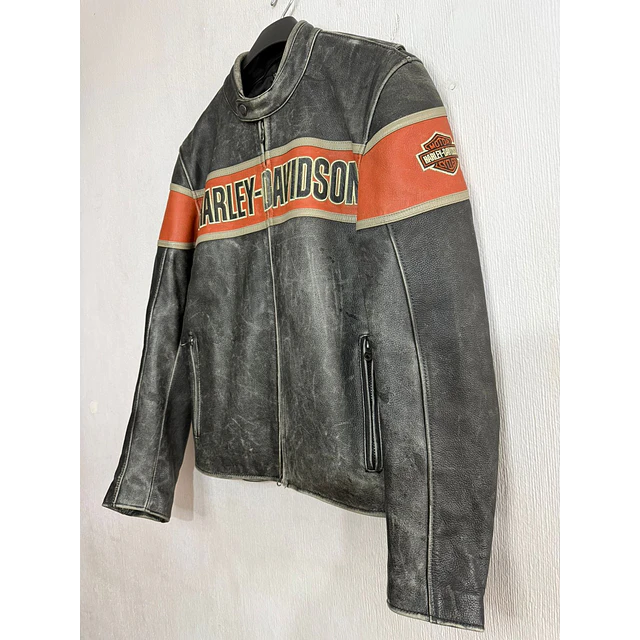 Chaqueta cuero marca Harley Davidson, modelo Victory Lane, talla M, 1969 10