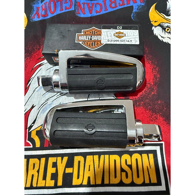 Pedales Moto Marca Harley Davidson, Black Rubber Foot Pegs Bar & Shield Footrests Footpegs 1979 1