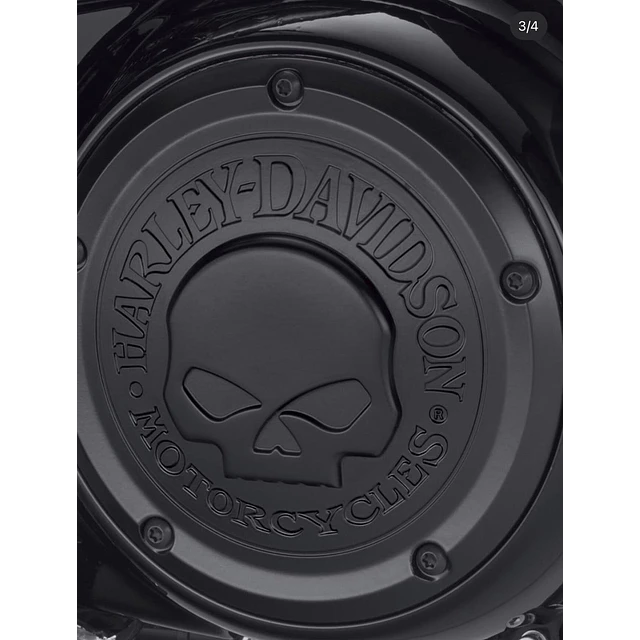 Derby Cover, Modelo Willie G Skull, marca Harley Davidson,  PN 25700740, 1978 3