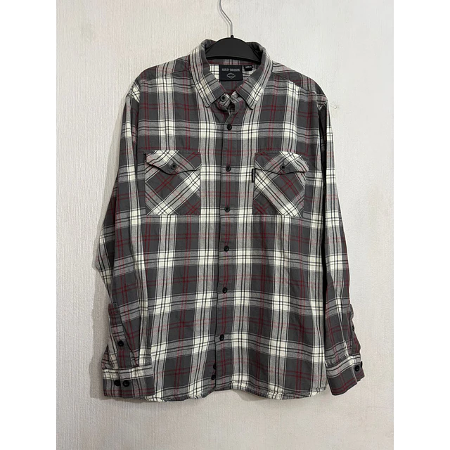 Camisa manga larga marca Harley Davidson, color a cuadros, Talla XL 1983 1