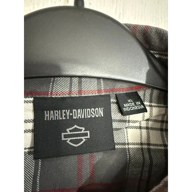 Camisa manga larga marca Harley Davidson, color a cuadros, Talla XL 1983 3