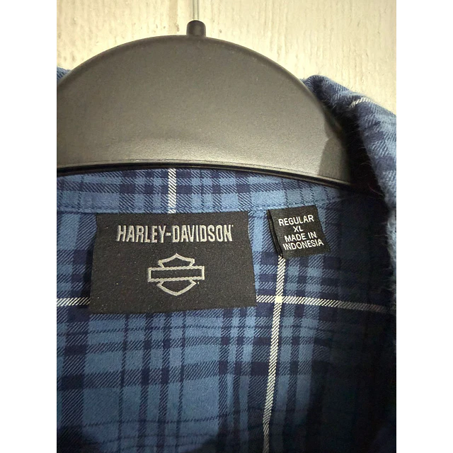 Camisa manga larga marca Harley Davidson, color a cuadros, Talla XL 1984 3