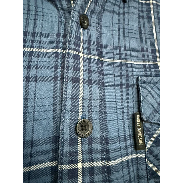 Camisa manga larga marca Harley Davidson, color a cuadros, Talla XL 1984 4