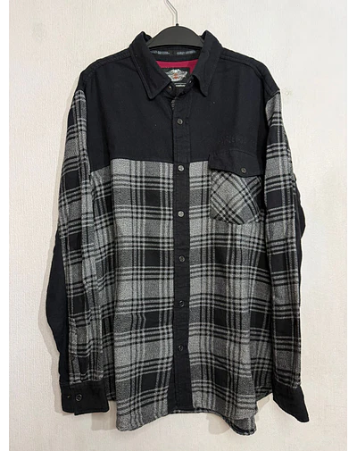 Camisa casual marca Harley Davidson, color negro y gris, Talla XL 1985