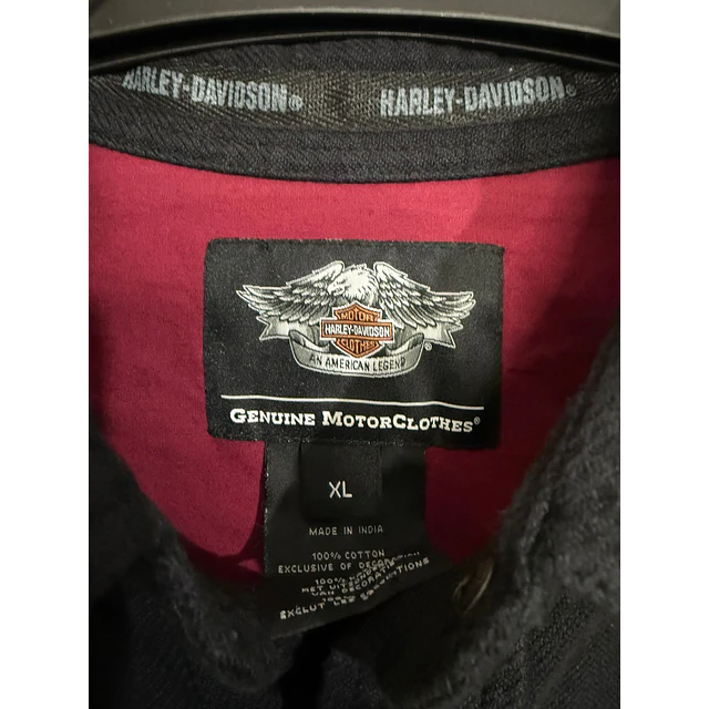Camisa casual marca Harley Davidson, color negro y gris, Talla XL 1985 3
