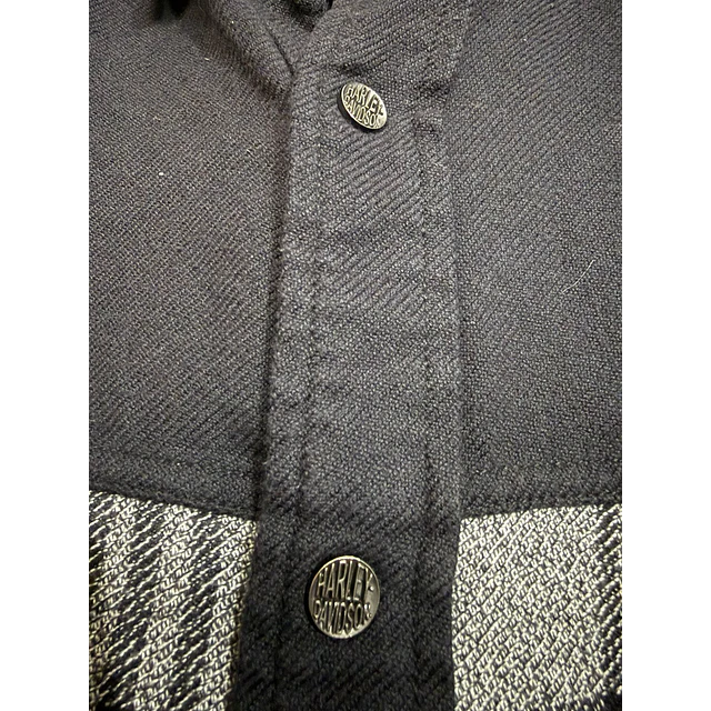 Camisa casual marca Harley Davidson, color negro y gris, Talla XL 1985 6