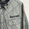 Camisa manga larga marca Harley Davidson, color gris a cuadros, Talla XL 1986 3