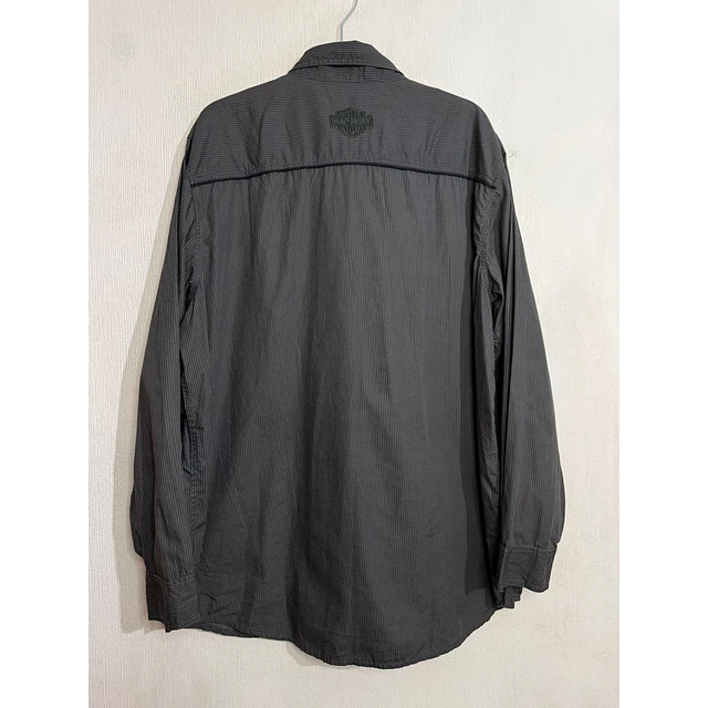 Camisa manga larga marca Harley Davidson, color negro, Talla XL 1987 2