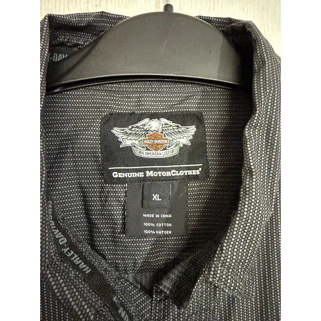 Camisa manga larga marca Harley Davidson, color negro, Talla XL 1987 3