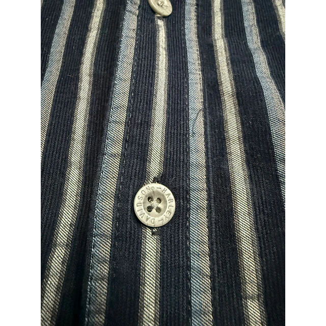 Camisa manga larga marca Harley Davidson, color azul a lineas Talla XL 1991 5