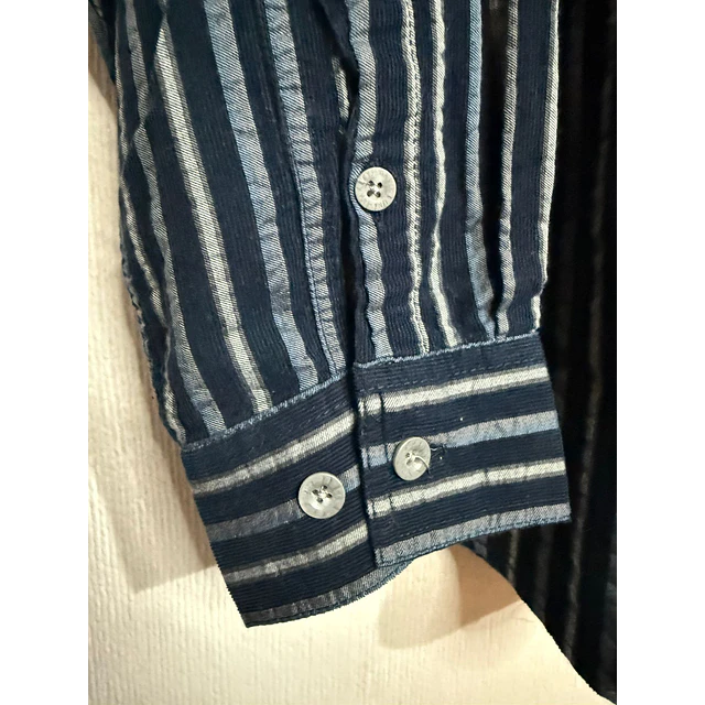 Camisa manga larga marca Harley Davidson, color azul a lineas Talla XL 1991 6