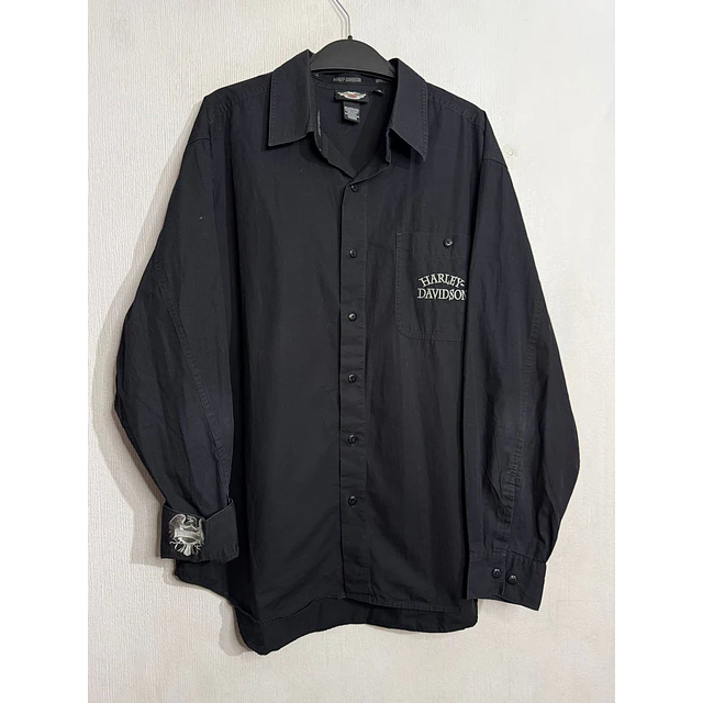 Camisa manga larga marca Harley Davidson, color negro, Talla XL 1992 1