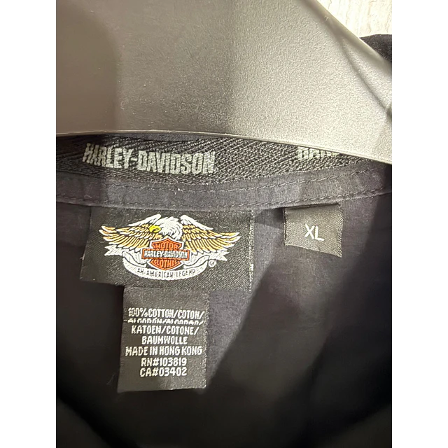 Camisa manga larga marca Harley Davidson, color negro, Talla XL 1992 3