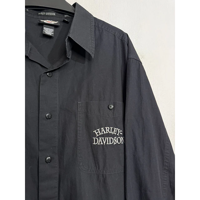Camisa manga larga marca Harley Davidson, color negro, Talla XL 1992 6