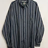 Camisa manga larga marca Harley Davidson, color azul a lineas, Talla XL 1994 1