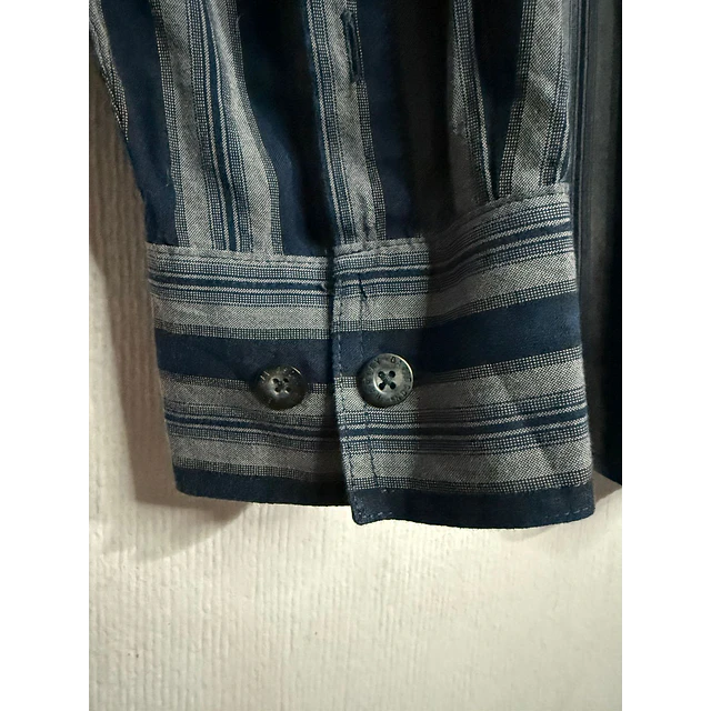 Camisa manga larga marca Harley Davidson, color azul a lineas, Talla XL 1994 3