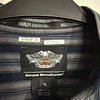 Camisa manga larga marca Harley Davidson, color azul a lineas, Talla XL 1994 4