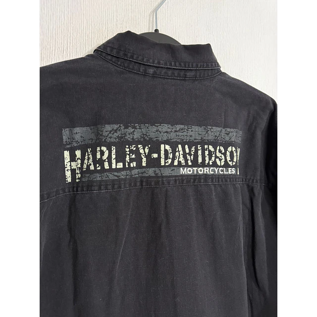 Camisa manga larga marca Harley Davidson, color negra, Talla XL 1995 4
