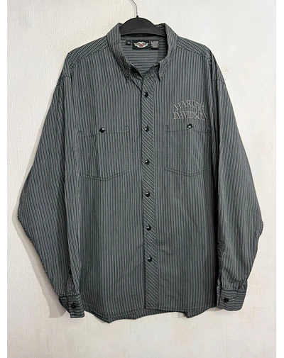 Camisa manga larga marca Harley Davidson, color negro, Talla XL 1996