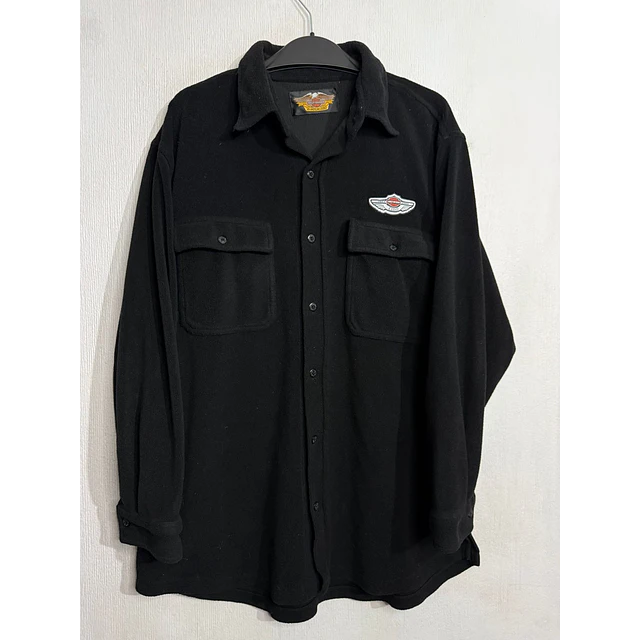 Camisa manga larga marca Harley Davidson, color negro polar, Talla XL 1997 1