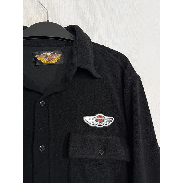 Camisa manga larga marca Harley Davidson, color negro polar, Talla XL 1997 2