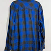 Camisa manga larga marca Harley Davidson, color azul y negro a cuadros, Talla XL 1998 2
