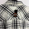 Camisa manga larga marca Harley Davidson, color blanco y negro a cuadros, Talla XL 1999 6