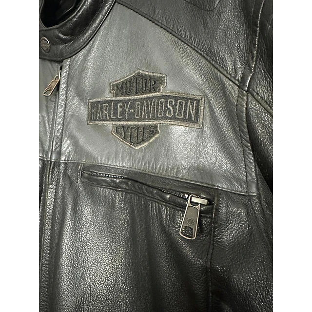 Chaqueta cuero marca Harley Davidson, modelo Legendary, talla M, 2000 12