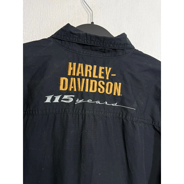 Camisa manga larga marca Harley Davidson, color negra mod Aniversario 115 años, Talla XL 2003 8