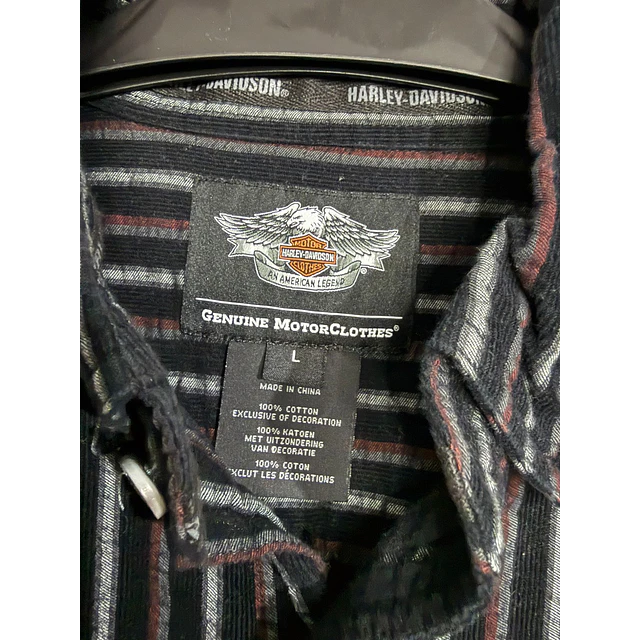 Camisa manga larga, marca Harley Davidson, color azula a rayas, Talla L 2004 3