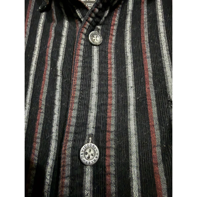 Camisa manga larga, marca Harley Davidson, color azula a rayas, Talla L 2004 7