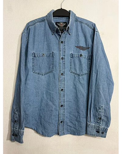 Camisa manga larga marca Harley Davidson, denin Jeans, Talla L 2005