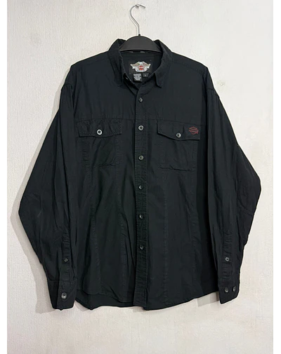 Camisa manga larga marca Harley Davidson, color negro, Talla L 2007